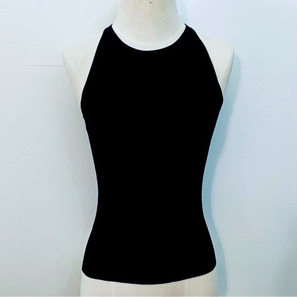 Banana Republic Fitted Black Ribbed Sleeveless Sweater Top - Picture 1 of 5